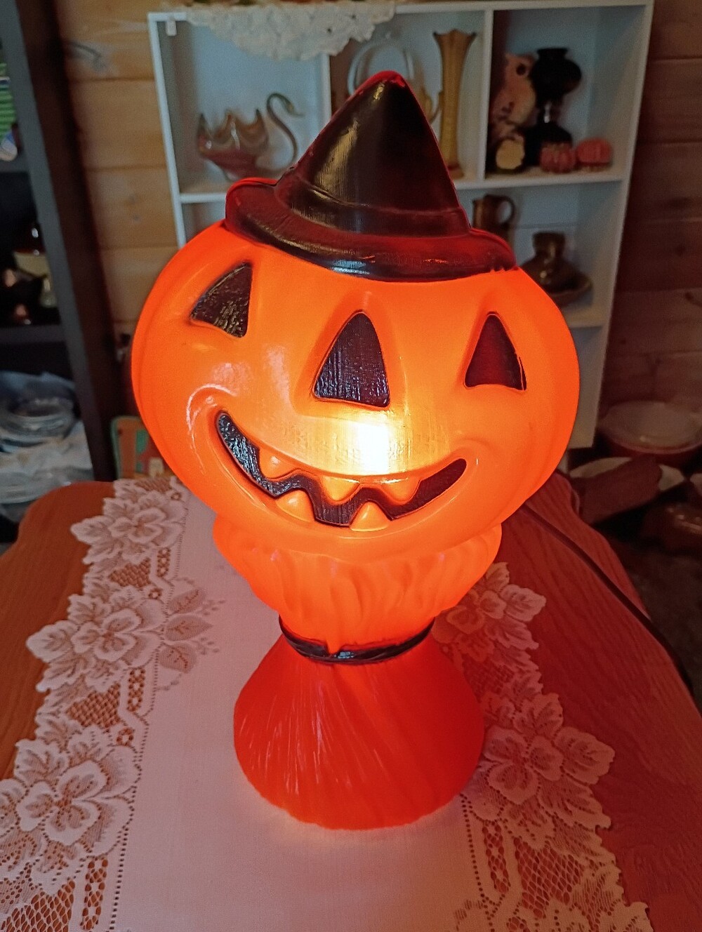 Empire Blow Mold Orange Halloween Jack-O'-Lantern Table Decor